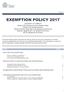EXEMPTION POLICY 2017