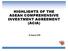 HIGHLIGHTS OF THE ASEAN COMPREHENSIVE INVESTMENT AGREEMENT (ACIA) 26 August 2008