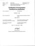 Certificate of Incorporation Certificat de constitution