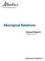 Aboriginal Relations. Annual Report