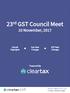 23 rd GST Council Meet