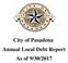 City of Pasadena Annual Local Debt Report As of 9/30/2017