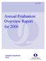 June Annual Evaluation Overview Report for ab0cd. Evaluation Department (EvD)