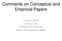 Comments on Conceptual and Empirical Papers. 2 June, 2016 Junkyu Lee, Principal Economist Asian Development Bank