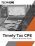 Timely Tax CPE. Explore our fall and winter offerings!