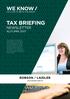 TAX BRIEFING WE KNOW NEWSLETTER AUTUMN 2017 YOU LIKE TO BE IN THE KNOW