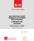 S&D POSITION PAPER SUMMARY ON EUROPE 2020 STRATEGY A REVIEW FOR SUCCESS