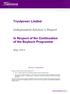 Independent Adviser s Report. In Respect of the Continuation of the Buyback Programme