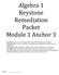Algebra 1 Keystone Remediation Packet Module 1 Anchor 3
