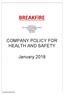 COMPANY POLICY FOR HEALTH AND SAFETY
