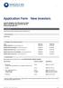 Application Form New Investors