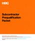 Subcontractor Prequalification Packet