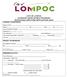 CITY OF LOMPOC ECONOMIC DEVELOPMENT PROGRAM REVOLVING LOAN FUND APPLICATION 2018 COMPANY INFORMATION