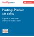 Hastings Premier car policy
