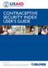 ContraCeptive SeCurity index user S Guide