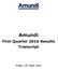 Amundi. First Quarter 2016 Results Transcript