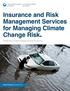 Insurance and Risk Management Services for Managing Climate Change Risk. Financing a Clean Energy Growth Economy