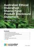 Australian Ethical Diversified Shares Fund Product Disclosure Statement