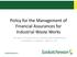 Policy for the Management of Financial Assurances for Industrial Waste Works