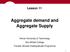 Lesson 11 Aggregate demand and Aggregate Supply