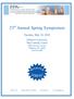 23 rd Annual Spring Symposium