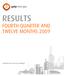 RESULTS FOURTH QUARTER AND TWELVE MONTHS Extending success into new challenges