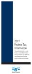 2017 Federal Tax Information