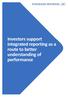 Investors support integrated reporting as a route to better understanding of performance