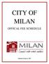 CITY OF MILAN OFFICAL FEE SCHEDULE