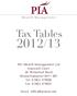 PIA. W e a l t h M a n a g e m e n t. Tax Tables 2012/13