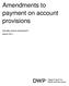 Amendments to payment on account provisions. Equality impact assessment March 2011
