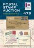 POSTAL STAMP AUCTION 479 TUESDAY 9 AUGUST 2016