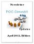 Newsletter. POC Connect. Updates. April 2012, Edition