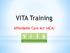 VITA Training. Affordable Care Act (ACA)