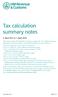 Tax calculation summary notes