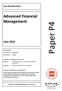 Paper P4. Advanced Financial Management. June 2016 ACCA REVISION MOCK. Kaplan Publishing/Kaplan Financial