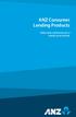 ANZ Consumer Lending Products