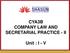 CYA3B COMPANY LAW AND SECRETARIAL PRACTICE - II. Unit : I - V