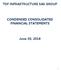 TDF INFRASTRUCTURE SAS GROUP CONDENSED CONSOLIDATED FINANCIAL STATEMENTS