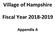 Village of Hampshire. Fiscal Year Appendix A