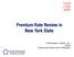 Premium Rate Review in New York State