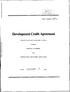 Development Credit Agreement