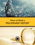 How to Read a PRELIMINARY REPORT