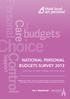 NATIONAL PERSONAL BUDGETS SURVEY Summary of main findings and next steps