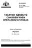 TAXATION ISSUES TO CONSIDER WHEN OPERATING OVERSEAS