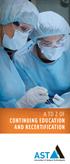 A TO Z OF CONTINUING EDUCATION AND RECERTIFICATION AST. Association of Surgical Technologists