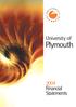 University of. Plymouth Financial Statements