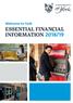 Welcome to York ESSENTIAL FINANCIAL INFORMATION 2018/19