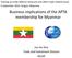 Business implications of the APTA membership for Myanmar