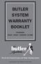 BUTLER SYSTEM WARRANTY BOOKLET